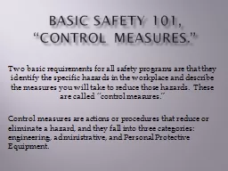 Basic Safety 101, “Control Measures.”