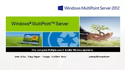 Windows ®   MultiPoint