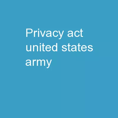 Privacy Act  United States Army