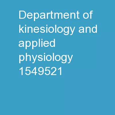 Department of Kinesiology and Applied Physiology