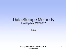 Data Storage Methods Last Update 2007.02.27