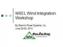 NREL Wind Integration Workshop