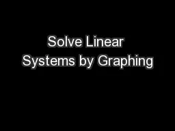 Solve Linear Systems by Graphing