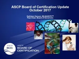 ASCP Board of Certification Update