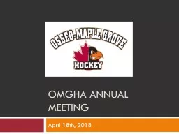 Omgha Annual Meeting April 18th, 2018