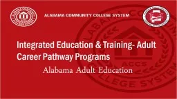 Integrated Education & Training- Adult Career Pathway Programs