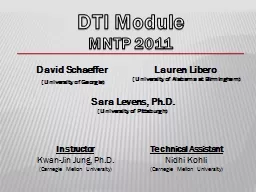 DTI Module MNTP 2011 Instructor