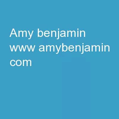 Amy Benjamin www.amybenjamin.com