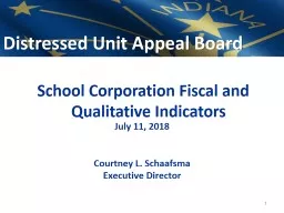 School Corporation Fiscal and Qualitative Indicators