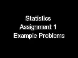 Statistics Assignment 1 Example Problems