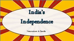 India’s Independence Nationalism & Gandhi