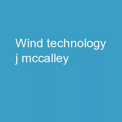 Wind Technology J. McCalley