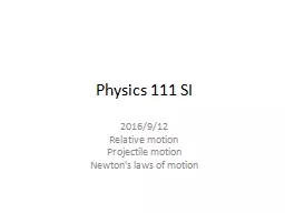 Physics 111 SI 2016/9/12