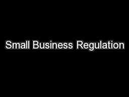 Small Business Regulation