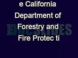 e California Department of Forestry and Fire Protec ti