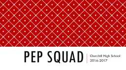 Pep Squad Churchill High School