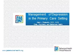 Management of Depression in the Primary Care Setting