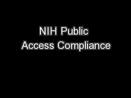 NIH Public Access Compliance