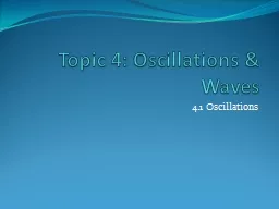 Topic 4: Oscillations &