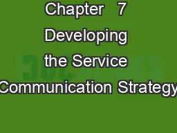 Chapter   7 Developing the Service Communication Strategy