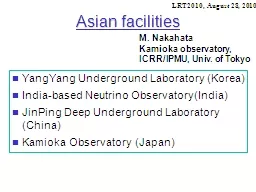 Asian facilities YangYang Underground Laboratory (Korea)
