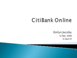 CitiBank Online Emlyn Jacoby