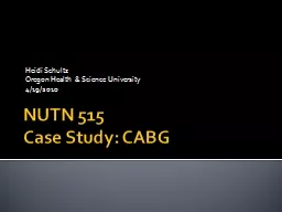 NUTN 515 Case Study: CABG
