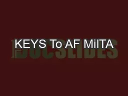 KEYS To AF MilTA
