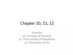 Chapter 10, 11, 12 Evolution