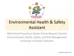 Environmental Health & Safety Assistant