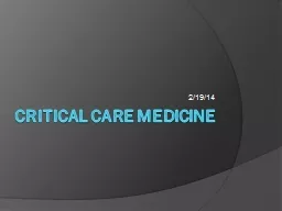 Critical Care Medicine 2/19/14