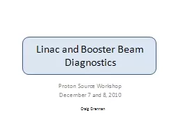 Linac and Booster Beam Diagnostics