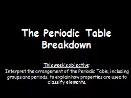 The Periodic Table Breakdown