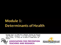 Module 1:  Determinants of Health