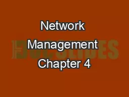 Network Management Chapter 4