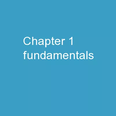 Chapter 1:  Fundamentals