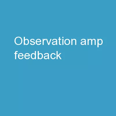 Observation & Feedback