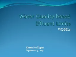 Water Quality-based Effluent Limits