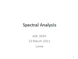 Spectral Analysis AOE 3054
