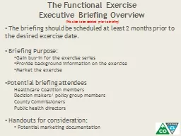The Functional Exercise
