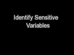 Identify Sensitive  Variables