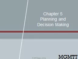 Chapter 5 Planning and Decision Making