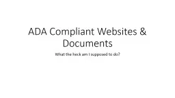 ADA Compliant Websites & Documents