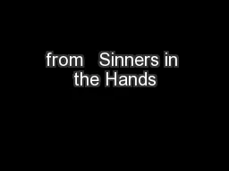 from   Sinners in the Hands