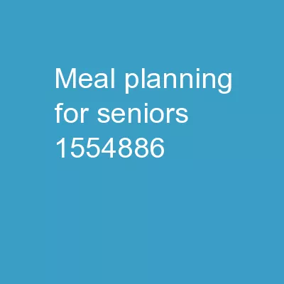 Meal Planning for Seniors