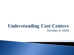 Understanding Cost   Centers