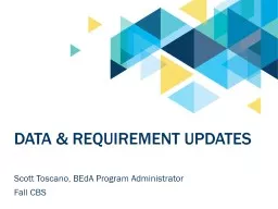 Data & requirement updates