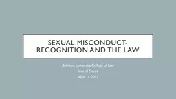 Sexual misconduct- recognition and the law