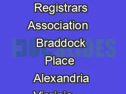 National Cancer Registrars Association   Braddock Place  Alexandria Virginia      Fax