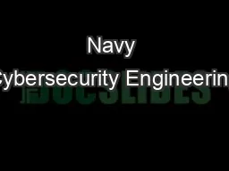 Navy Cybersecurity Engineering